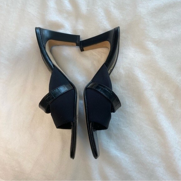 Brighton Renee Black Made In Italy Slide Open Toe Sandal Heels 7.5N - Picture 7 of 11